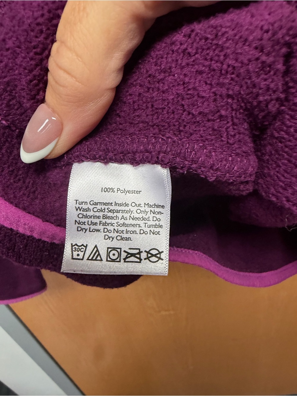 Eddie Bauer Purple Fleece Pullover with Pink Trim - Picture 3 of 8